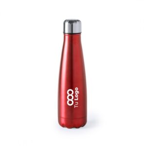botella personalizada de acero roja con logo
