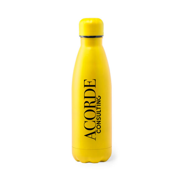 botellas de agua de acero amarillas