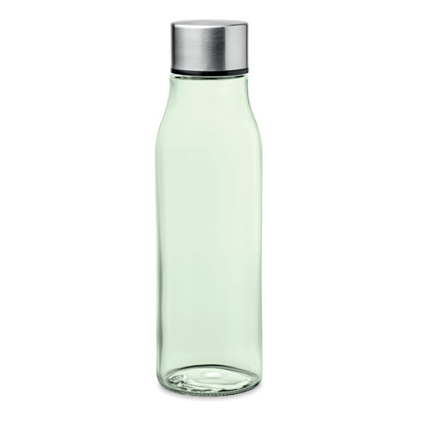 botellas de cristal verde con logo