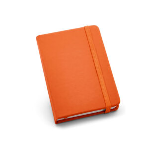 Cuaderno de notas de color naranja