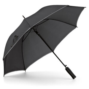 Paraguas personalizado de color negro y franja gris