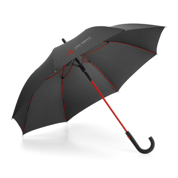 Paraguas con logotipo rojo
