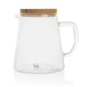 Jarra de vidrio borosilicato Ukiyo con tapa de bambú 1.2Ltransparente