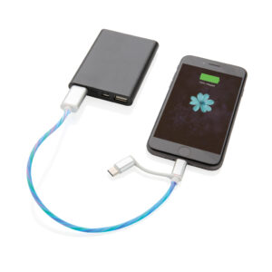 Cable con luz 3 en 1azul