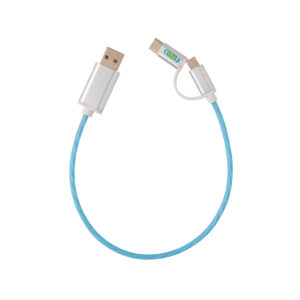Cable con luz 3 en 1azul