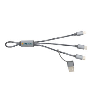 Mini cable trenzado 4 en 1gris