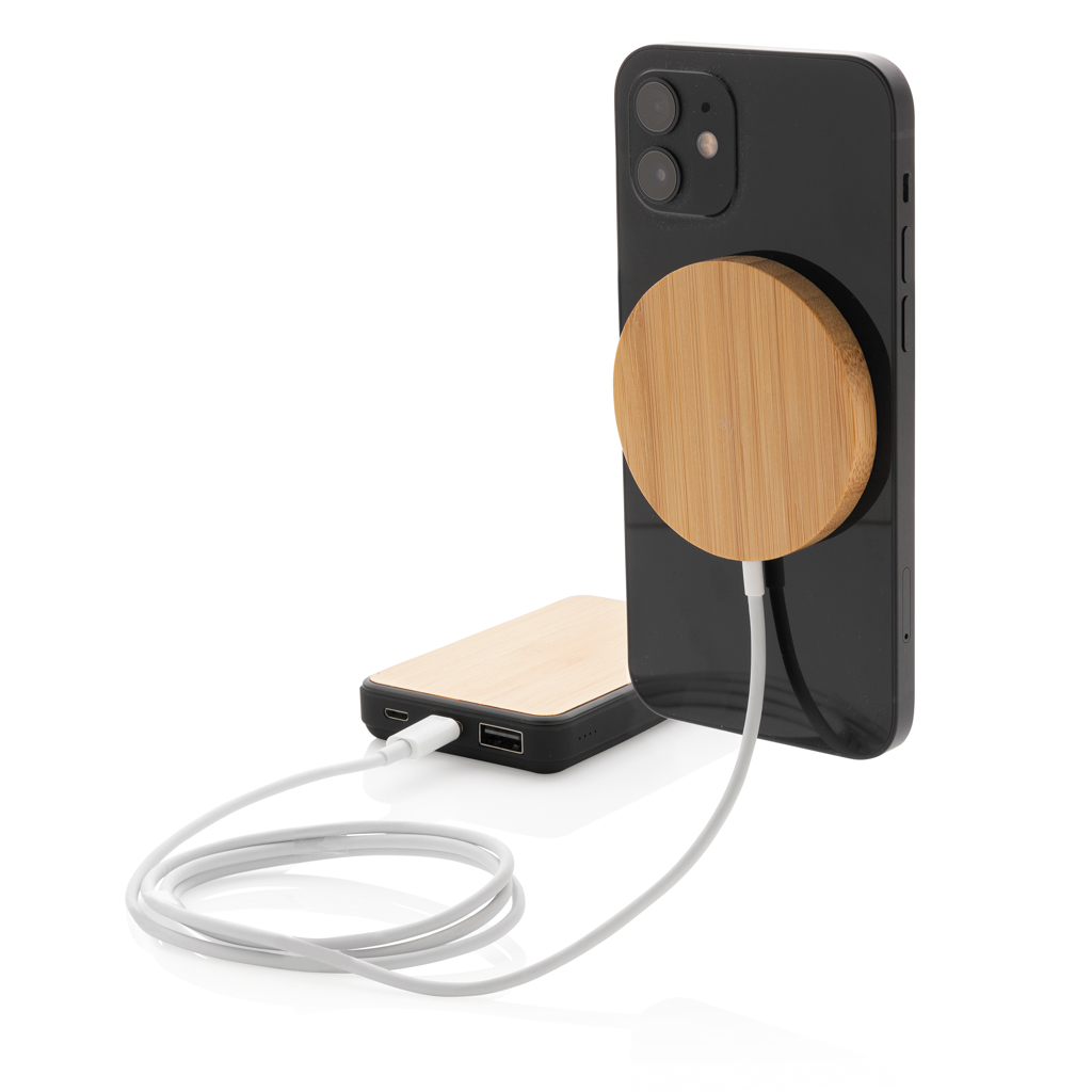 Cargador inalámbrico magnético de bambú de 10W 4 Cargador inalámbrico magnético de bambú de 10W - Imagen 4