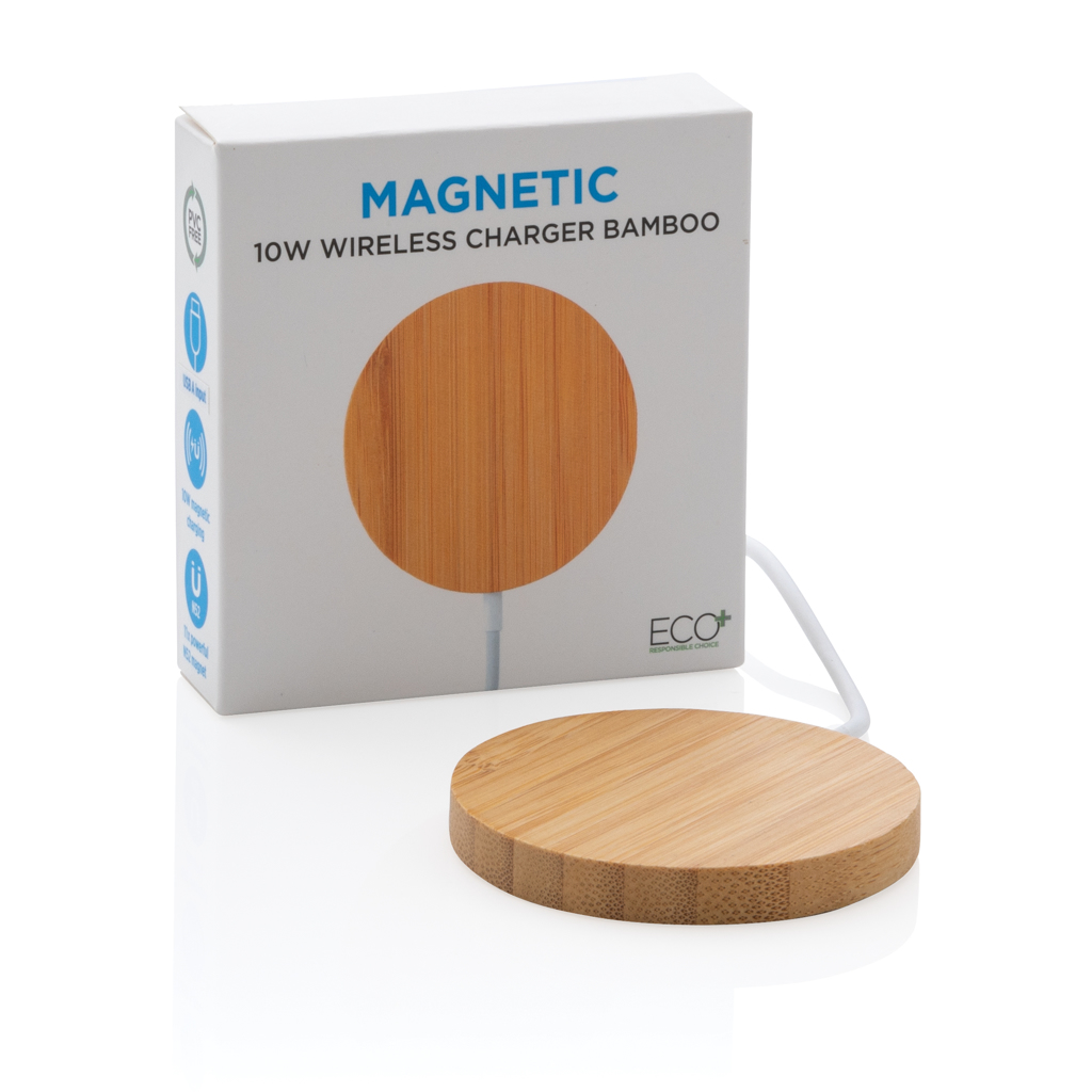 Cargador inalámbrico magnético de bambú de 10W 10 Cargador inalámbrico magnético de bambú de 10W - Imagen 10