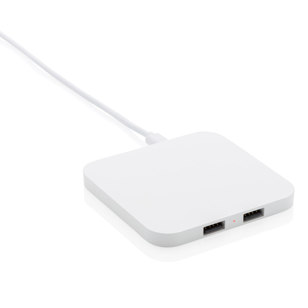 Cargador inalámbrico 10W con entradas USB 1 Cargador inalámbrico 10W con entradas USB