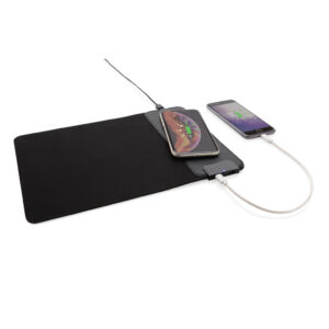 Alfombrilla con carga inalámbrica de 15W y puertos USB 11 Alfombrilla con carga inalámbrica de 15W y puertos USBnegro