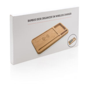 Organizador escritorio inalámbrico 5W de bambú 13 P308.629 B 4