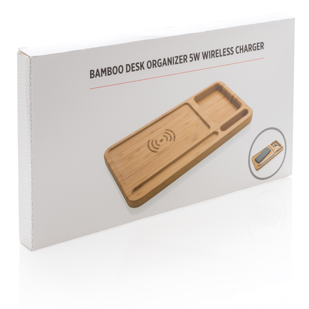 Organizador escritorio inalámbrico 5W de bambú 10 Organizador escritorio inalámbrico 5W de bambú - Imagen 10