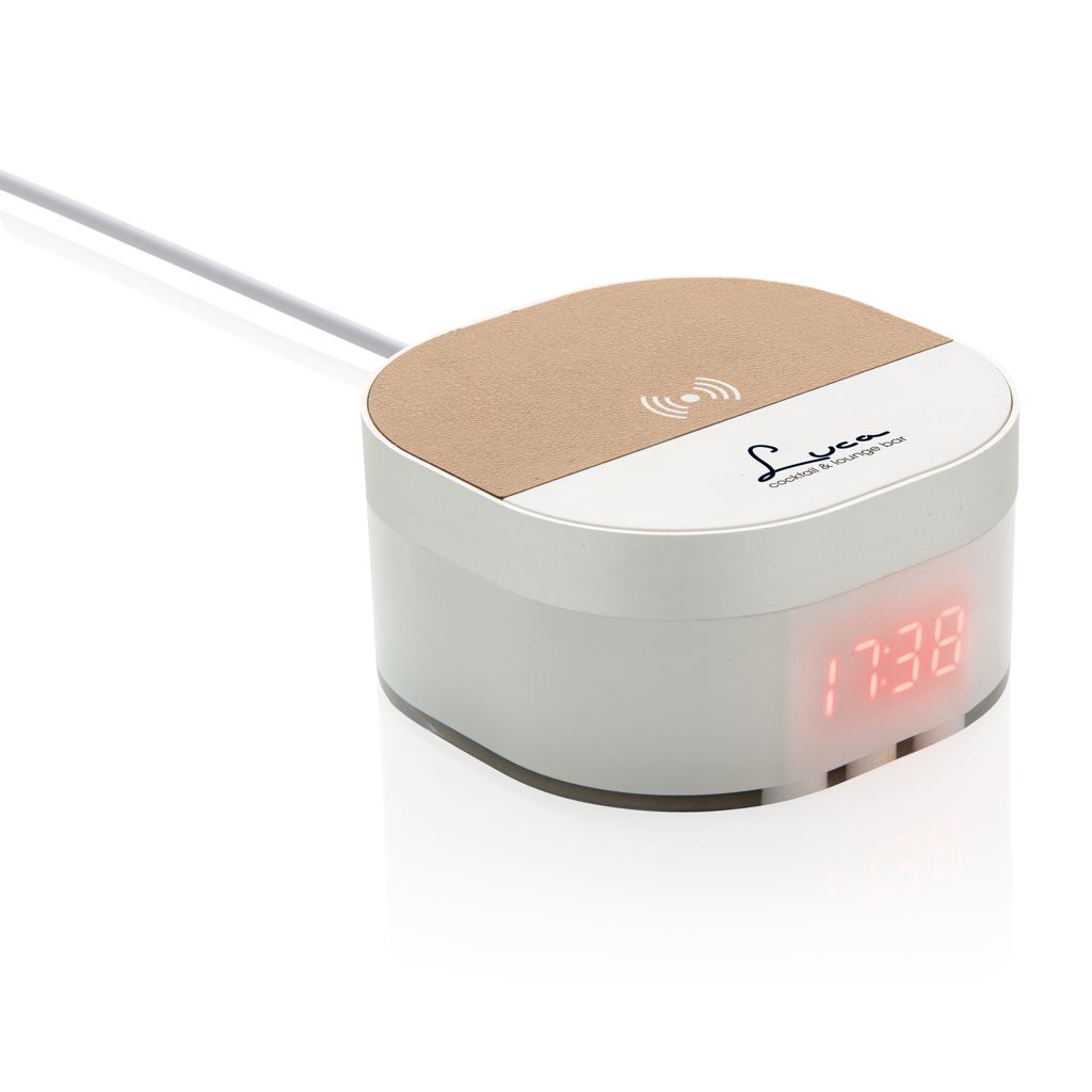 Reloj digital Aria de carga inalámbrica 5W 7 Reloj digital Aria de carga inalámbrica 5Wblanco