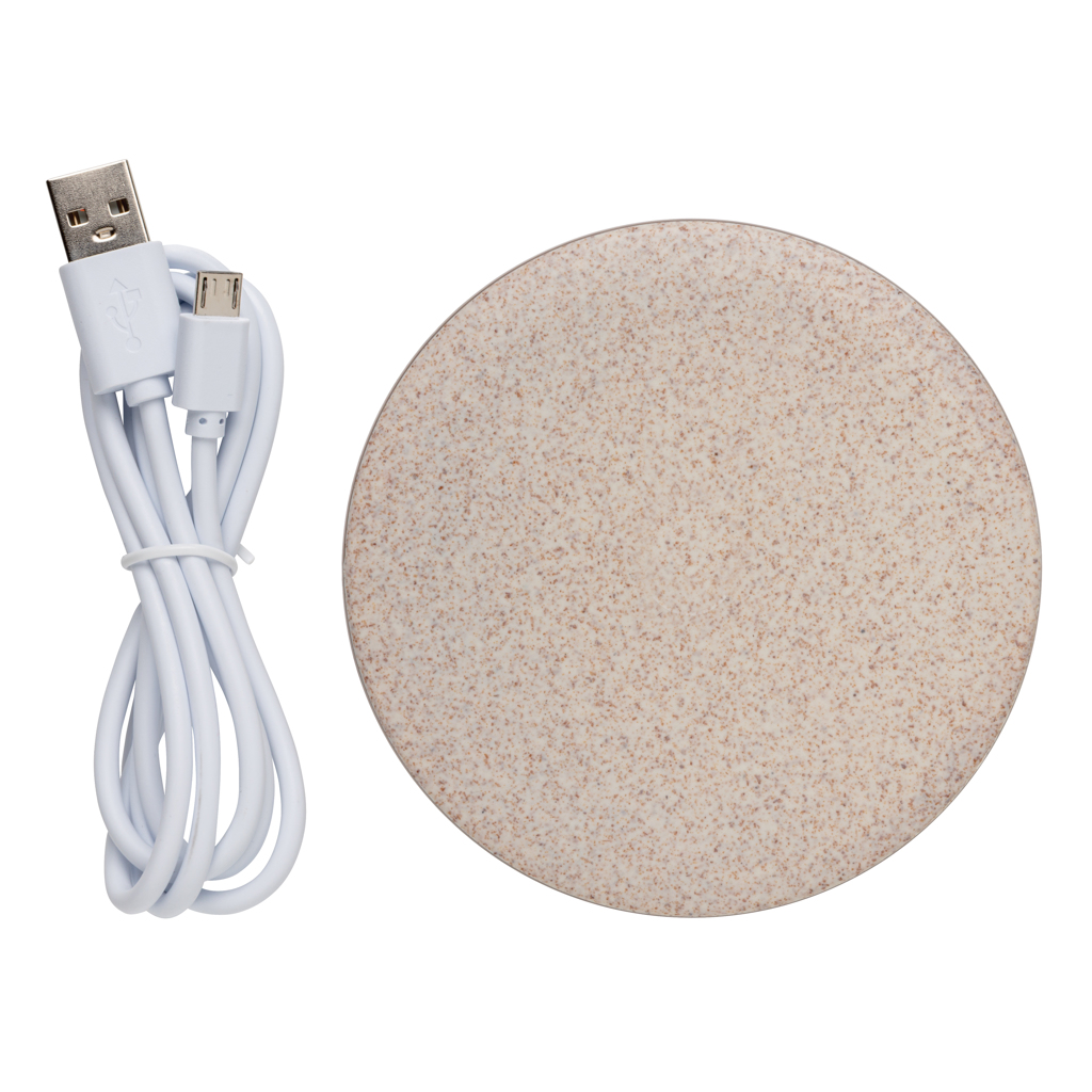 Cargador inalámbrico 5W de paja de trigo 3 Cargador inalámbrico 5W de paja de trigomarron