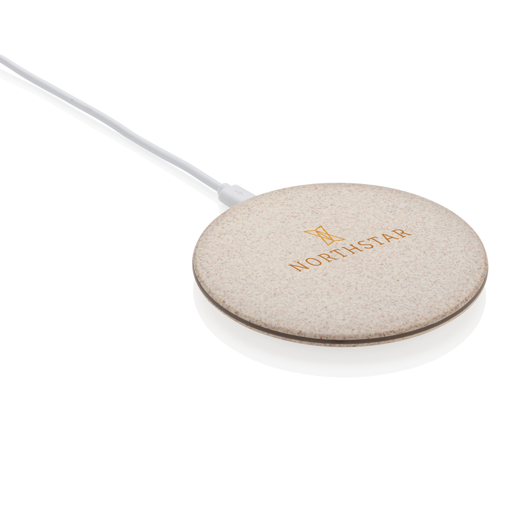 Cargador inalámbrico 5W de paja de trigo 4 Cargador inalámbrico 5W de paja de trigomarron