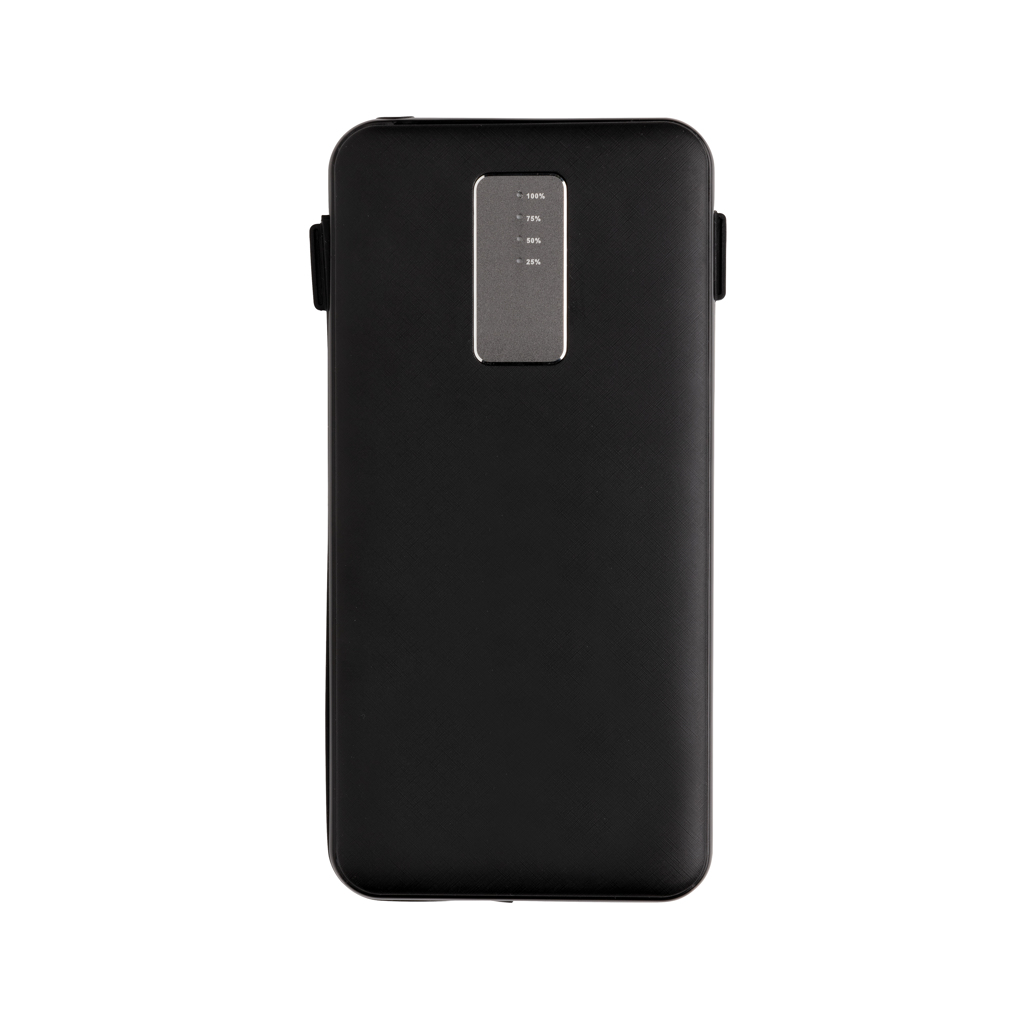Powerbanks personalizadoss personalizados 10.000 mAh con cable integrado 2 Powerbanks personalizadoss personalizados 10.000 mAh con cable integradonegro