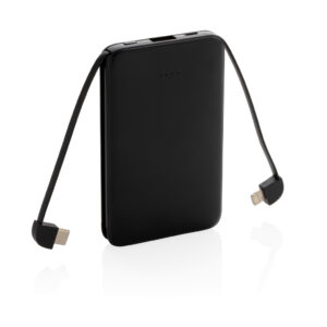 Powerbanks personalizados 5.000 mAh de bolsillo con cables integrados