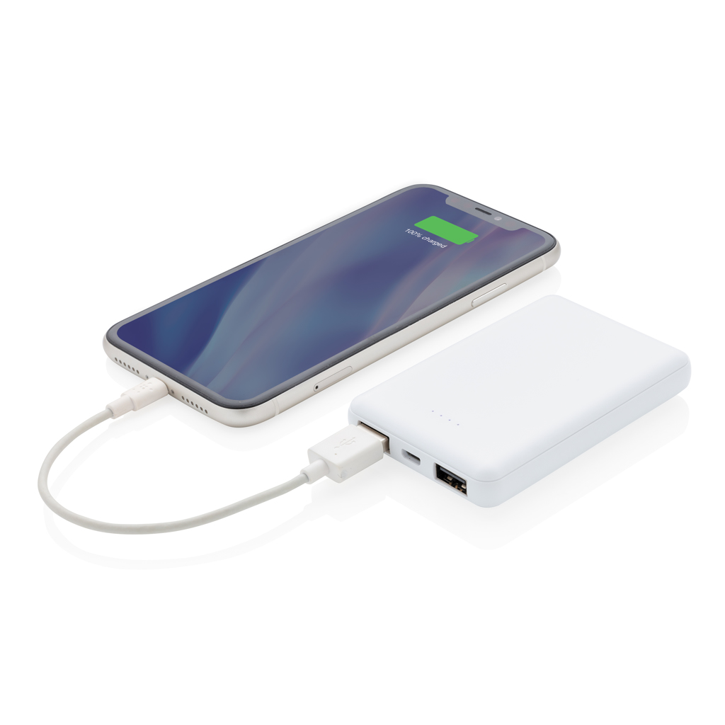 Powerbanks personalizados antimicrobiano de 5.000 mAh 2 Powerbanks personalizados antimicrobiano de 5.000 mAhblanco