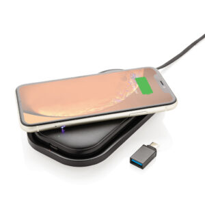 Powerbanks personalizadoss personalizados con carga inalámbrica de 5000 mAhnegro