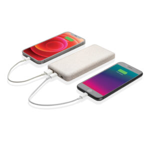 Powerbanks personalizados 10.000 mAh  de paja de trigomarron