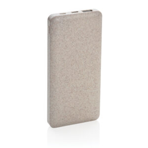 Powerbanks personalizados 10.000 mAh  de paja de trigomarron