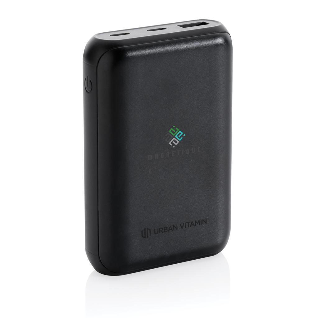 Powerbanks personalizados Alameda Urban Vitamin de 10.000 mAh PD 3 Powerbanks personalizadoss personalizados Alameda Urban Vitamin de 10.000 mAh PDnegro