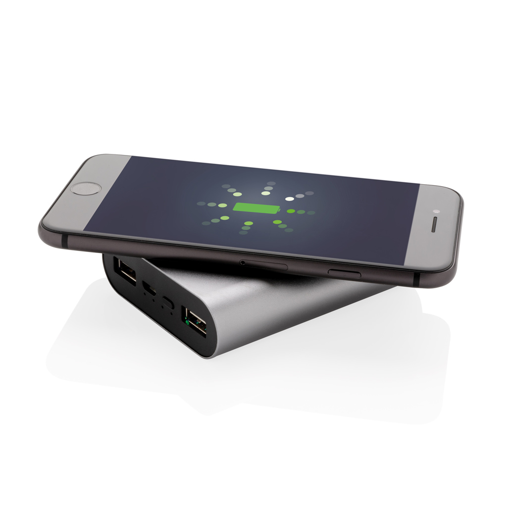 Powerbanks personalizados inalámbrico de bolsillo de aluminio 5,000 mAh 5 000 mAhgris