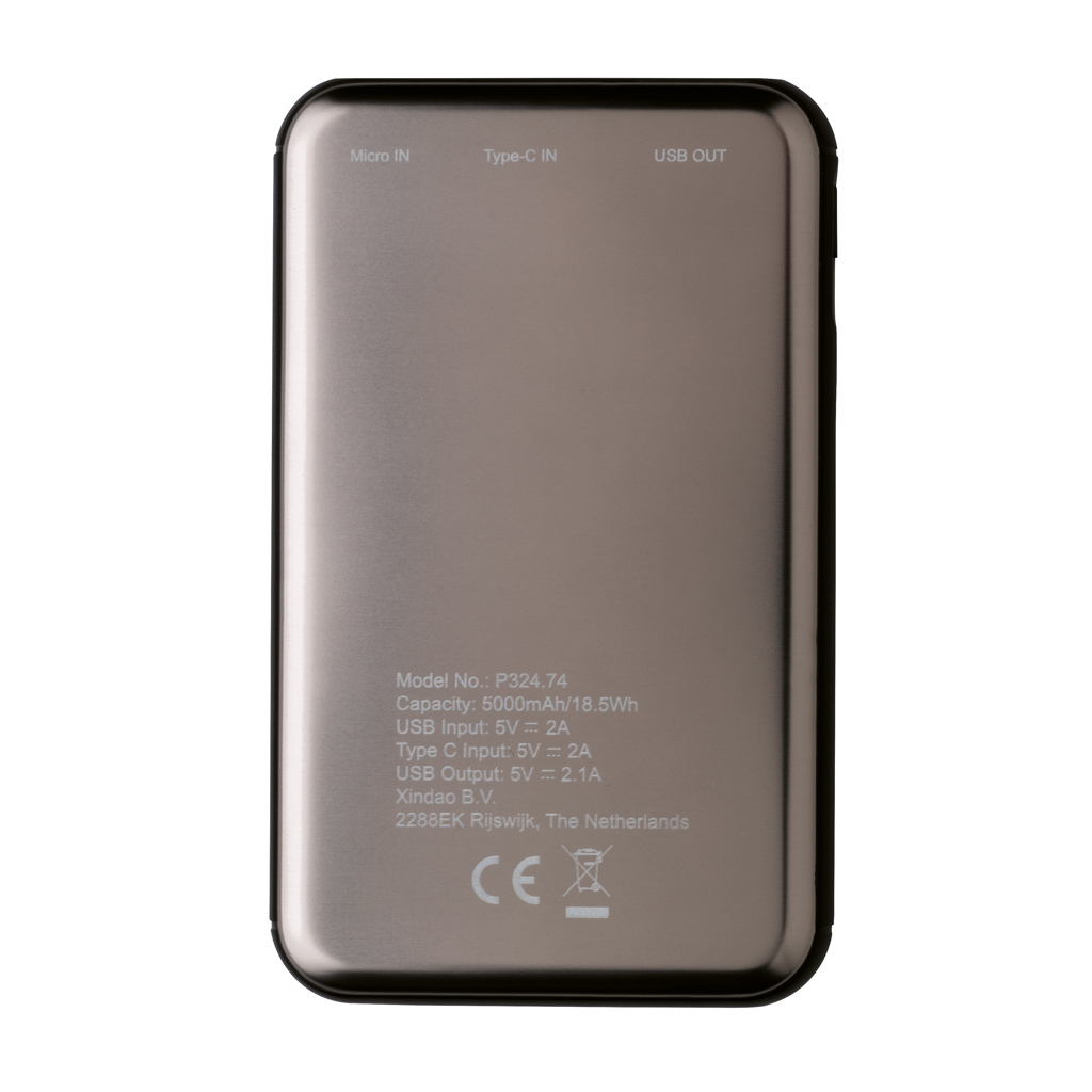 Powerbanks personalizados de bolsillo 5.000mAh 6 Powerbanks personalizados de bolsillo 5.000mAhgris