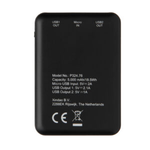 Powerbanks personalizadoss personalizados de bolsillo 5.000 mAh de alta densidad 13 Powerbanks personalizadoss personalizados de bolsillo 5.000 mAh de alta densidadnegro