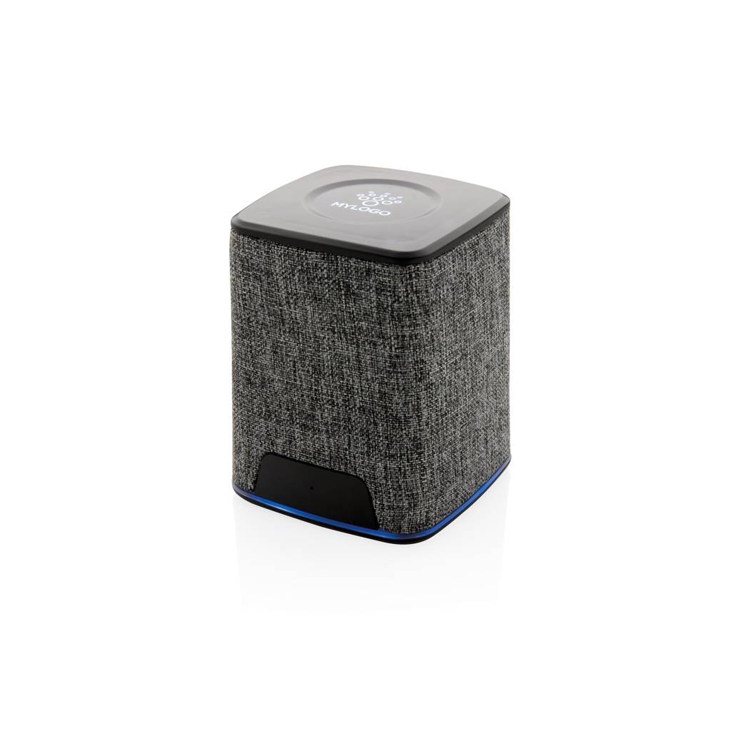 Altavoz inalámbrico 3W de tela con logo iluminado 6 Altavoz inalámbrico 3W de tela con logo iluminadogris
