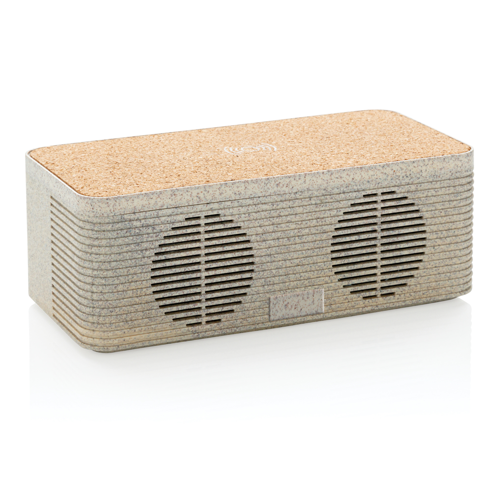 Altavoz cargador inalámbrico de paja de trigo 1 Altavoz cargador inalámbrico de paja de trigo