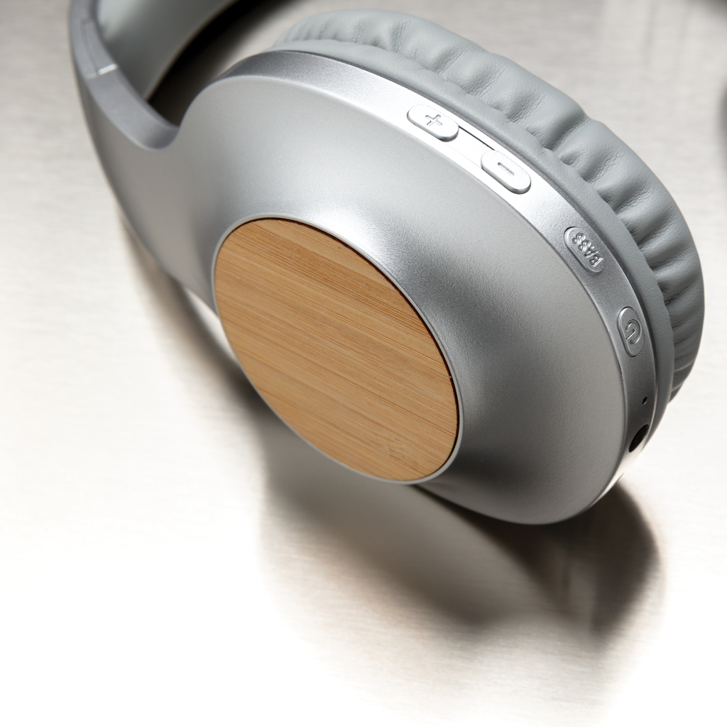 Auriculares inalámbricos Dakota bambú 7 gris