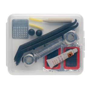 Kit de reparación de bicicletas compactotransparente