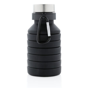 Botellas personalizadas  de silicona plegable antigoteo con tapanegro