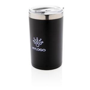 Taza de café con logo iluminadonegro