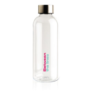 Botellas personalizadas de agua estanca con tapa metálicatransparente