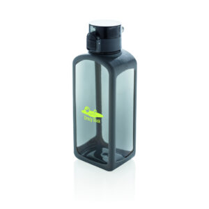 Botellas personalizadas  de agua Tritan cuadrada antigoteonegro
