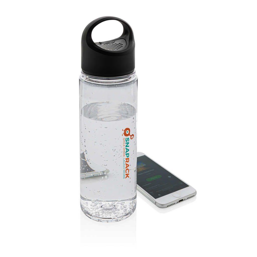 Botellas personalizadas de agua con altavoz inalámbrico 7 transparente