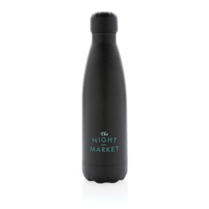 Botellas personalizadas  de acero inoxidable al vacío de color sólidonegro