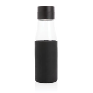 Botellas personalizadas  de hidratación de vidrio Ukiyo con fundanegro