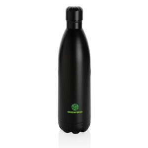 Botellas personalizadas  de acero inoxidable al vacío de color sólido 1Lnegro