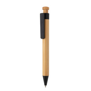 Bolígrafos para empresas de bambú con clip de trigo