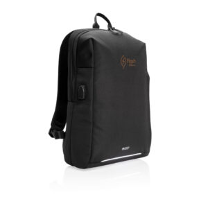 Mochila para portátil Swiss Peak con RFID y USB sin PVCnegro