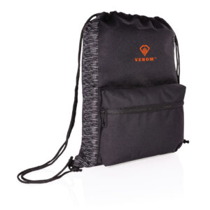 Mochila reflectante RPET con cordón y trazador AWARE ™negro