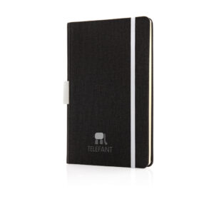 Libreta A5 Deluxe con soporte bolígrafoblanco