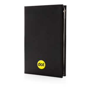 Libreta A5 de PU con cremalleranegro