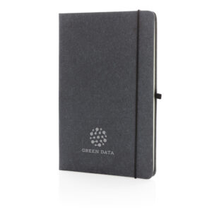 Libreta A5 de cuero reciclado de tapa duragris
