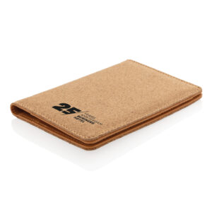Cartera pasaporte RFID de corchomarron