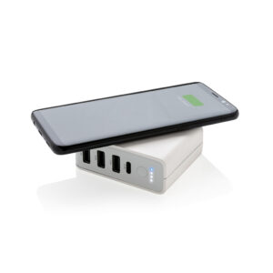 Batería inalámbrica y adaptador de viajeblanco