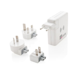 Batería inalámbrica y adaptador de viajeblanco